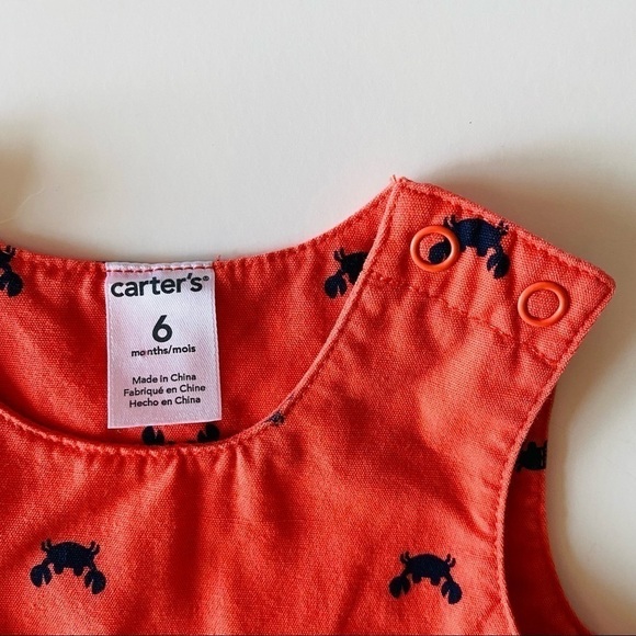 CARTER'S Nautical Crab Orange Romper - Picture 9 of 11